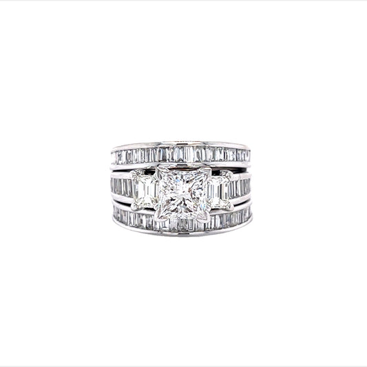 14  WHITE GOLD - DIAMOND ANNIVERSARY WOMENS RING - 6 CT
