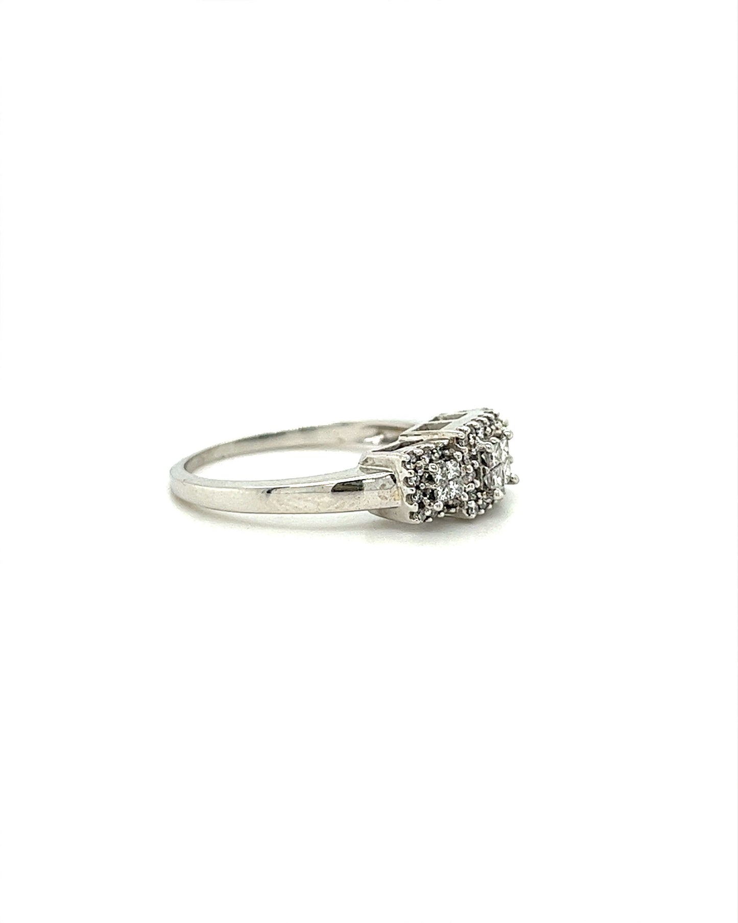 14KT WHITE GOLD FANCY ENGAGEMENT RING