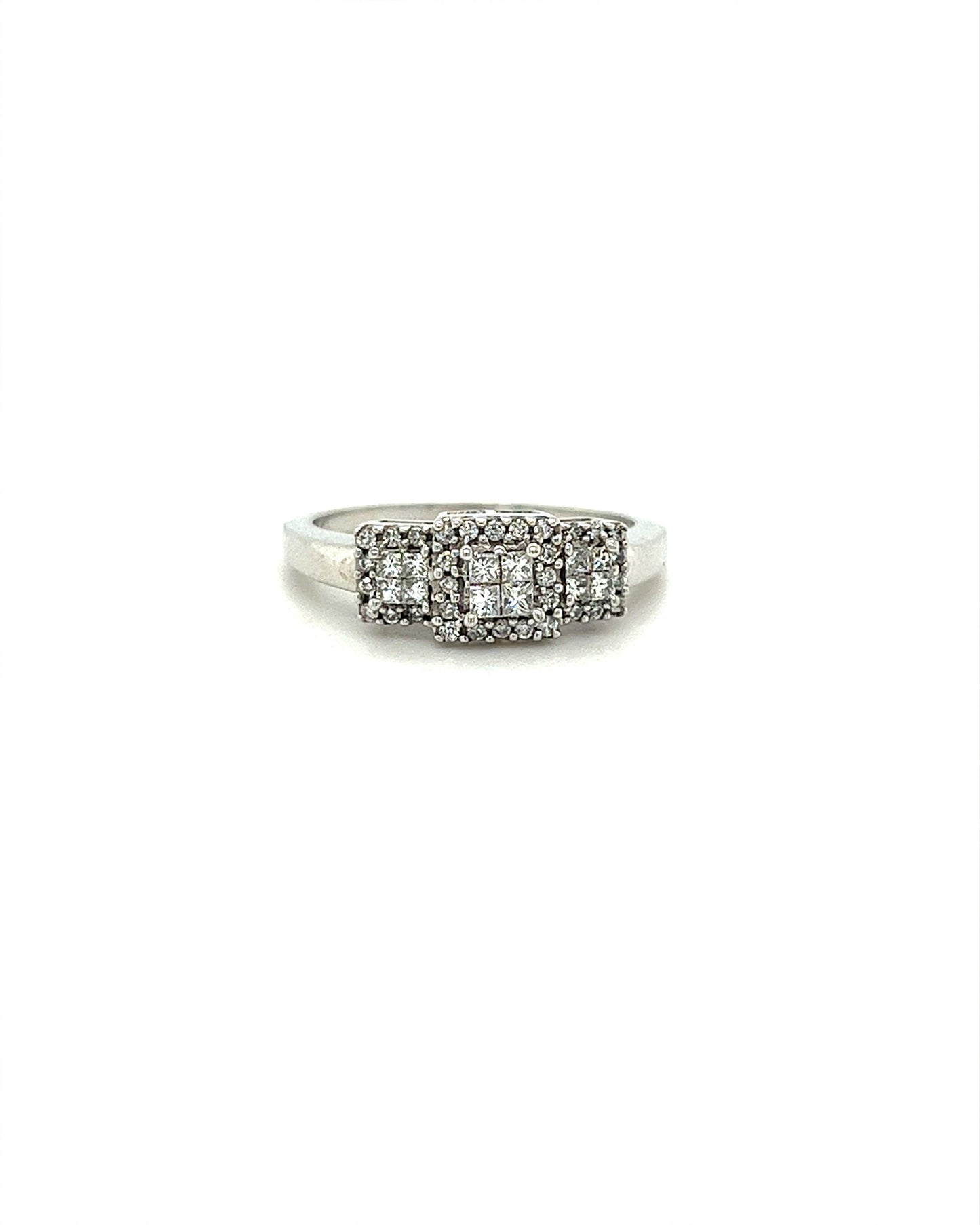 14KT WHITE GOLD FANCY ENGAGEMENT RING