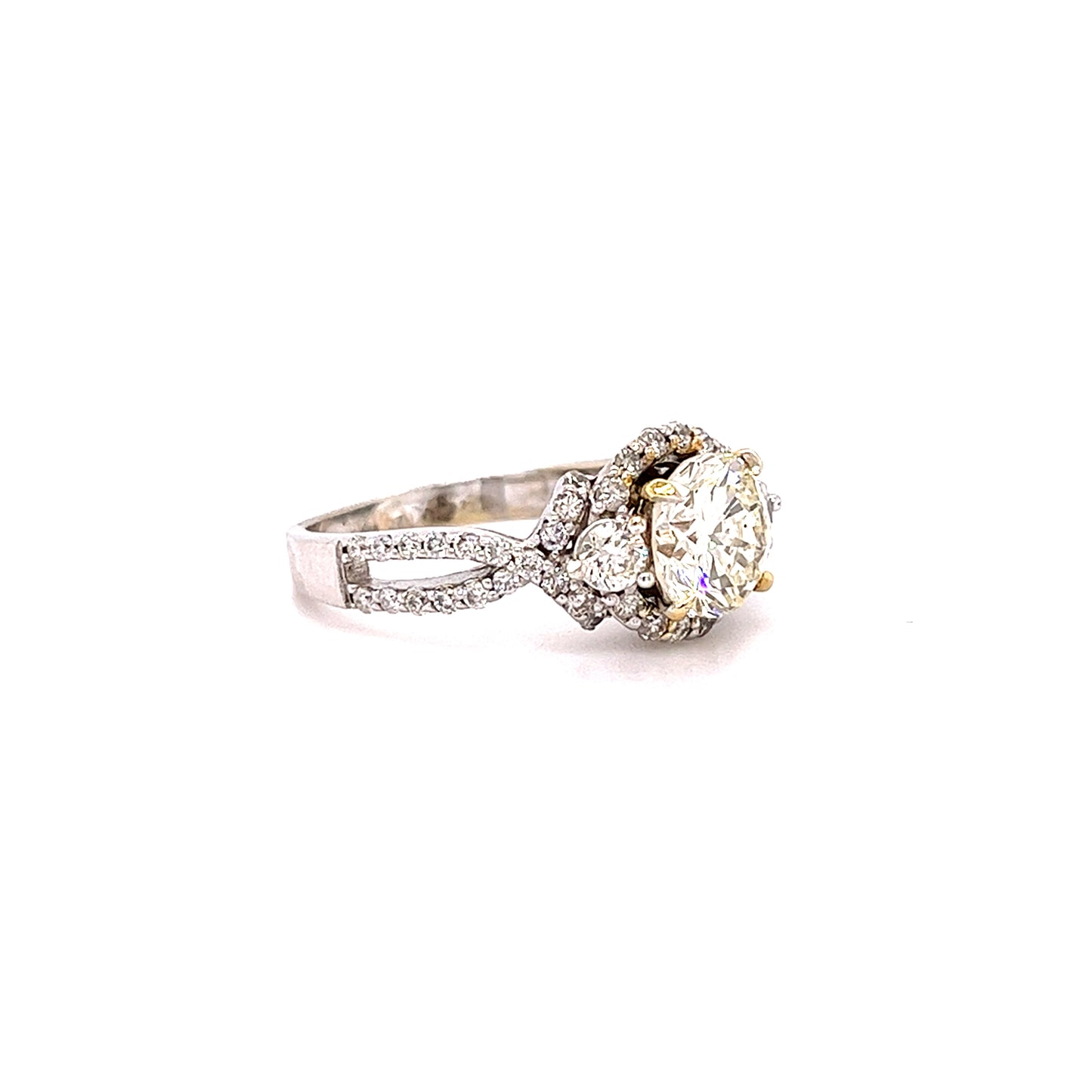 14KT WHITE GOLD FANCY ENGAGEMENT RING