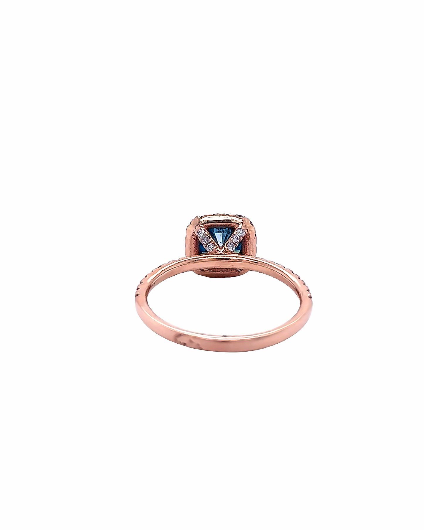 14KT ROSEGOLD ENGAGEMENT FANCY COLOR STONE RING
