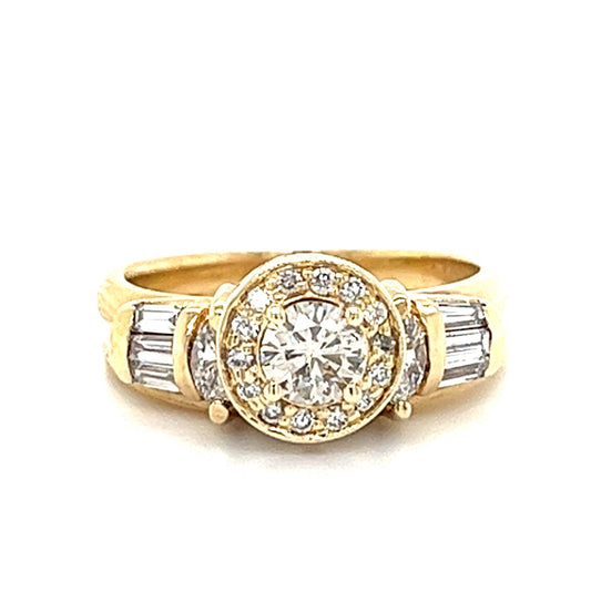 14KT YELLOW GOLD WITH DIAMONDS LADIES ENGAGEMENT RING