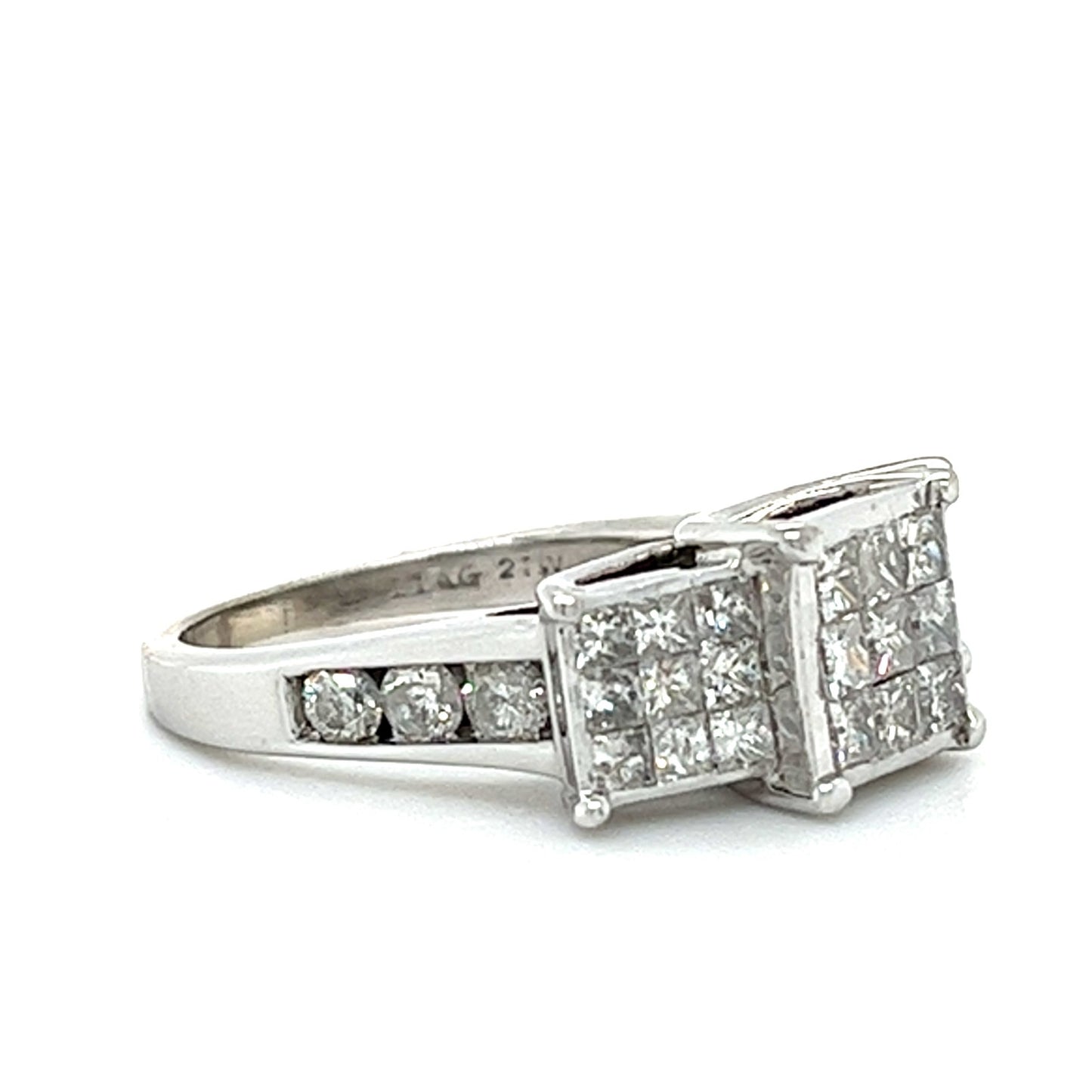 14KT WHITE GOLD FANCY LADIES DIAMOND ENGAGEMENT RING