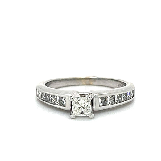 14KT WHITE GOLD FANCY LADIES DIAMOND ENGAGEMENT RING