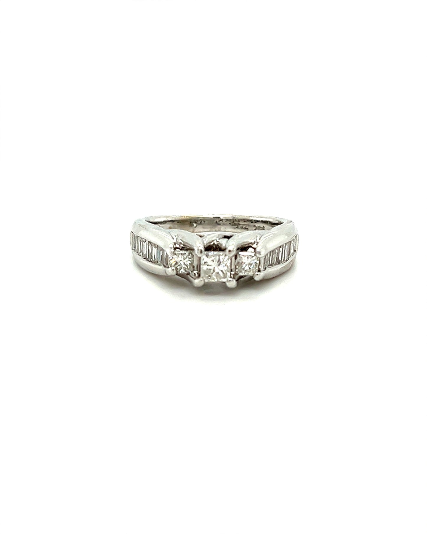 14KT WHITE GOLD FANCY LADIES DIAMOND ENGAGEMENT RING
