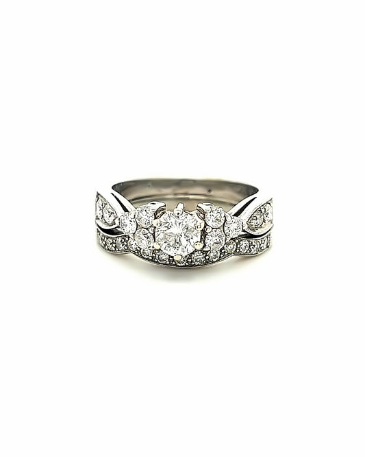14KT WHITE GOLD FANCY DIAMOND BRIDAL SET