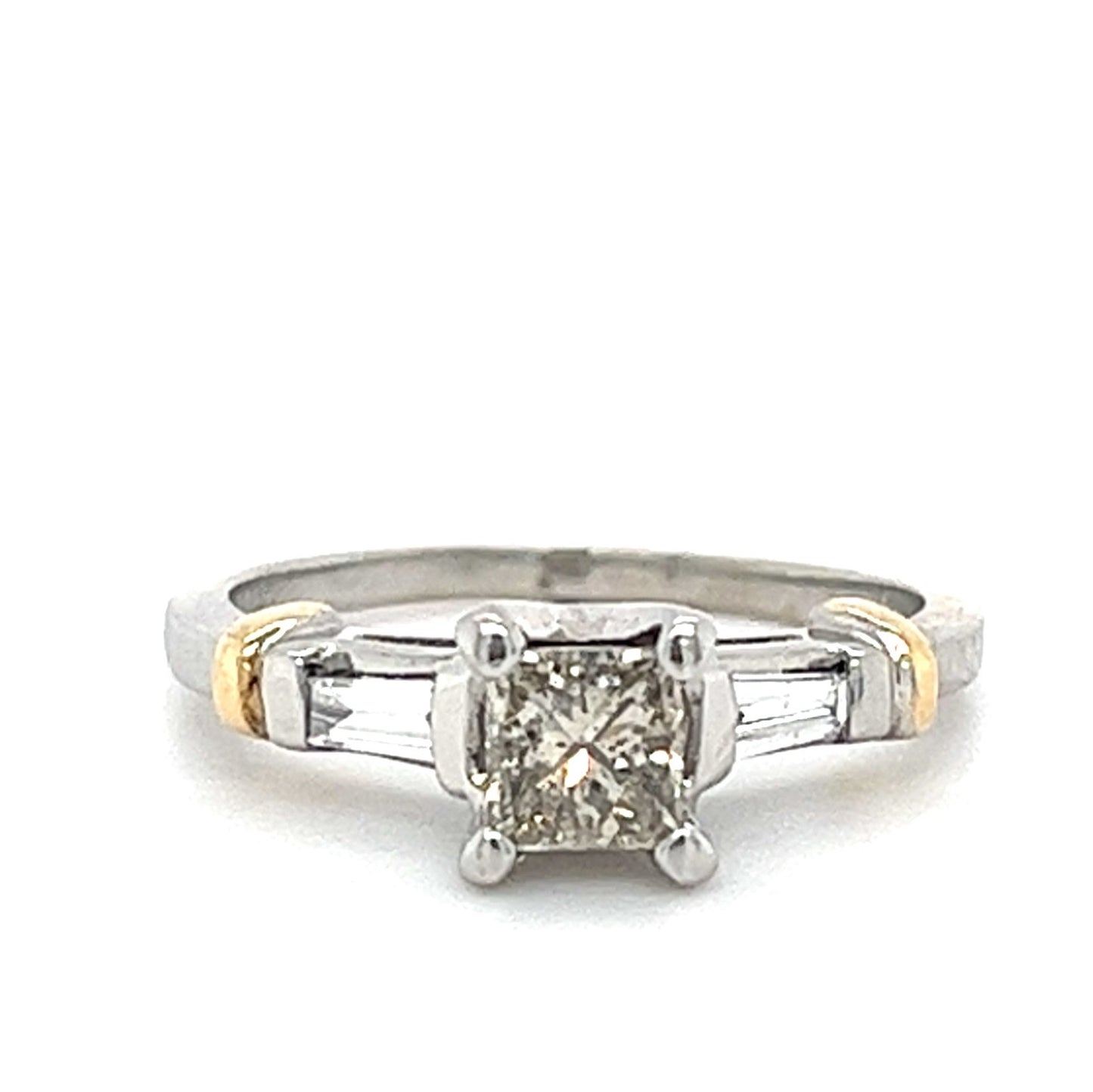 14KT WHITE GOLD FANCY DIAMOND ENGAGEMENT RING