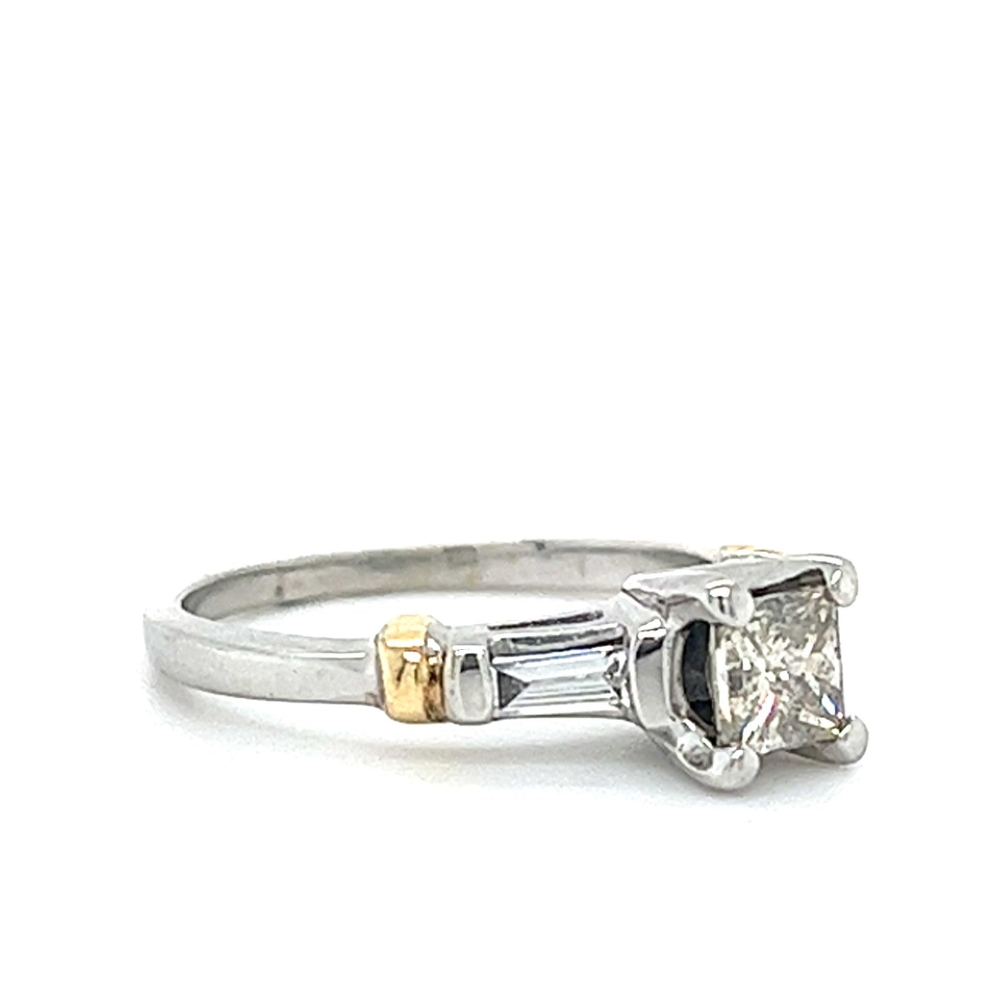 14KT WHITE GOLD FANCY DIAMOND ENGAGEMENT RING