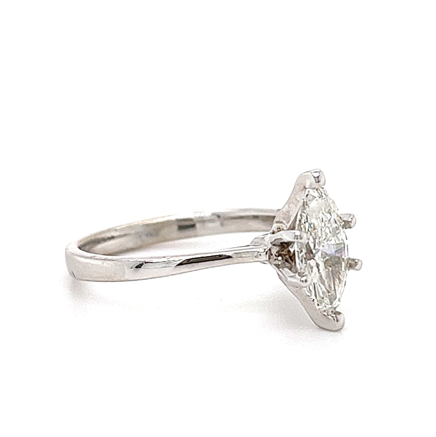 14KT WHITE GOLD SOLITAIRE MARQUISE ENGAGEMENT RING