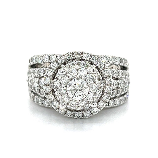 14KT WHITE GOLD FANCY DIAMOND ENGAGEMENT RING
