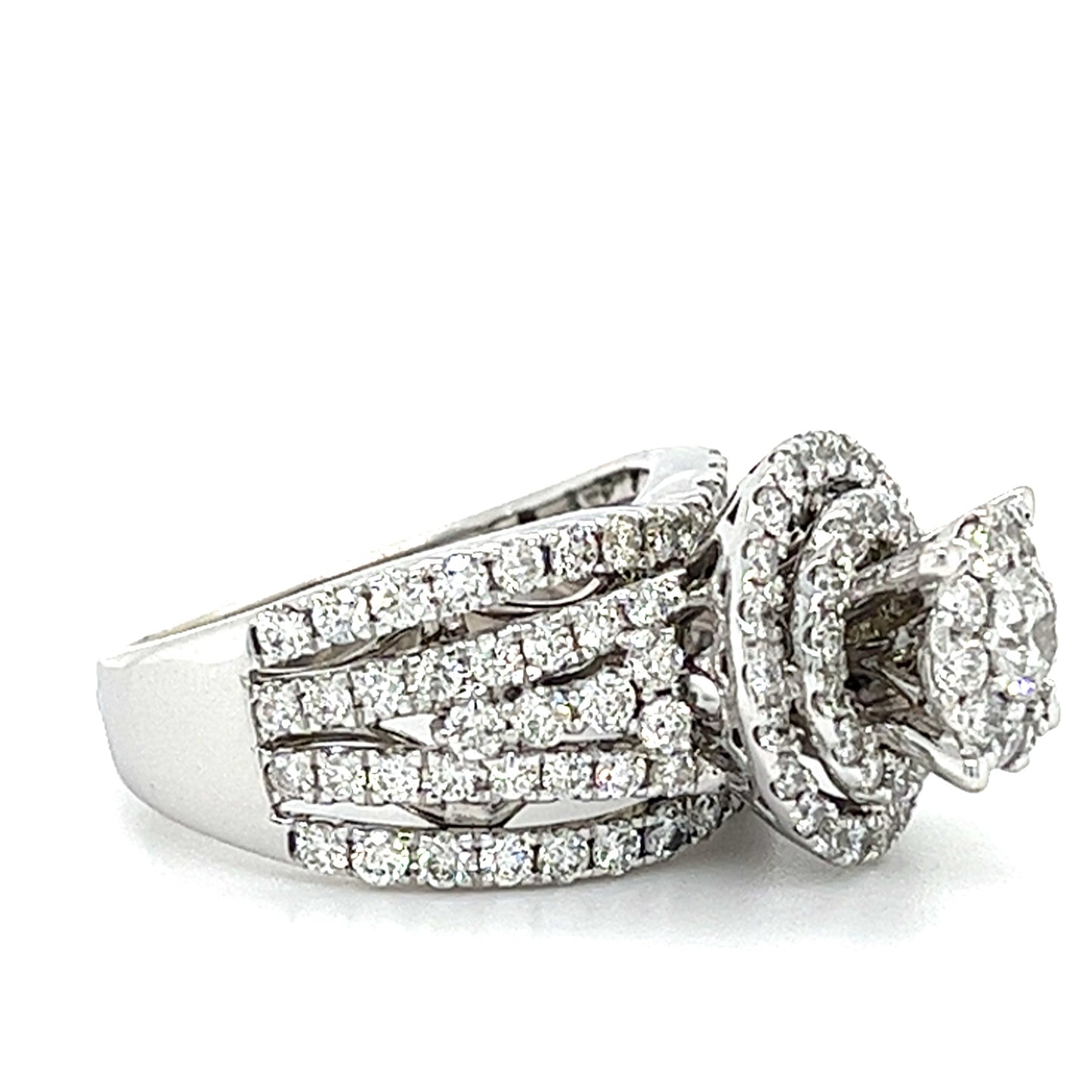 14KT WHITE GOLD FANCY DIAMOND ENGAGEMENT RING