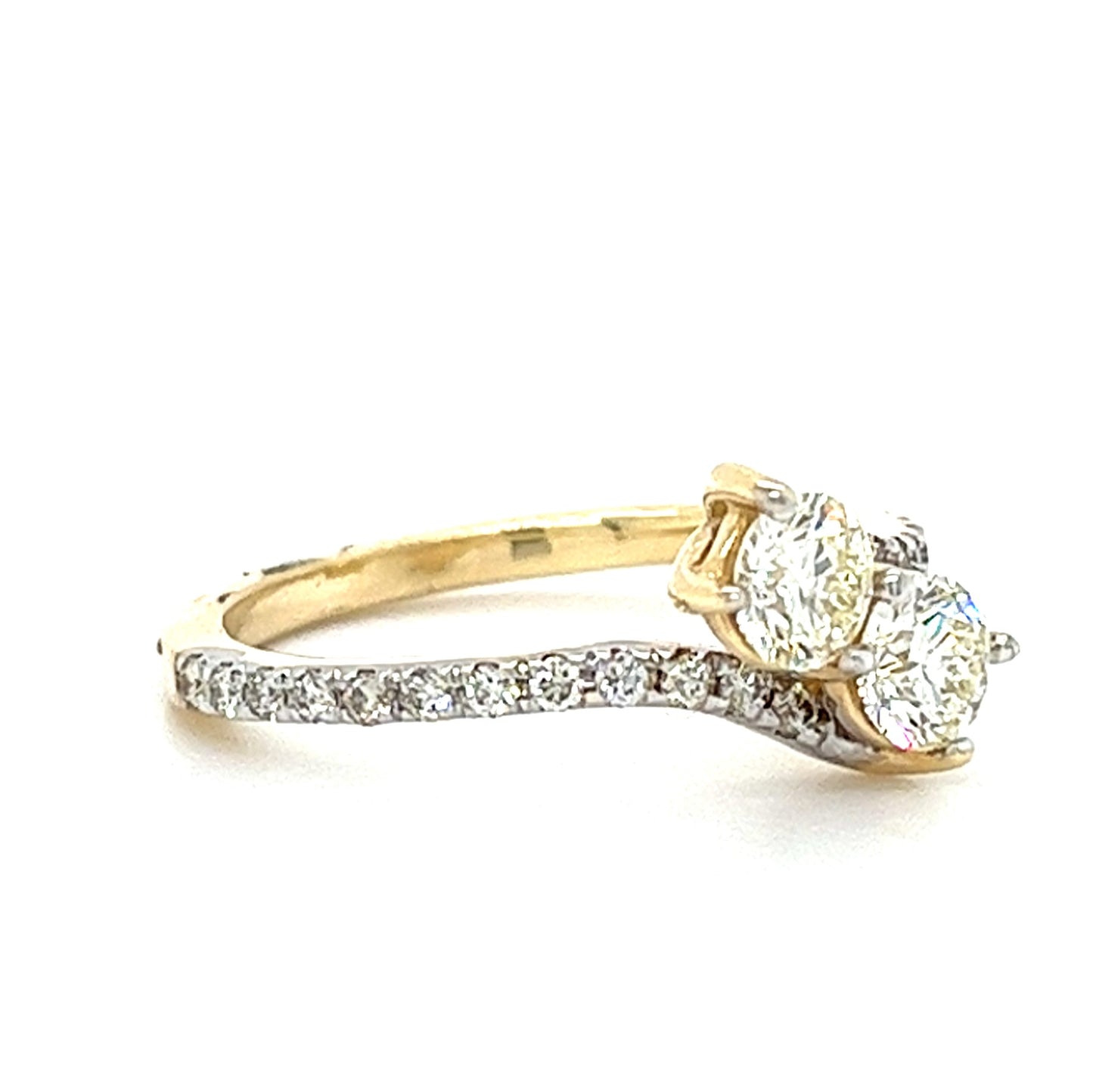 14KT YELLOW GOLD BRILLIANT DIAMOND ENGAGEMENT RING