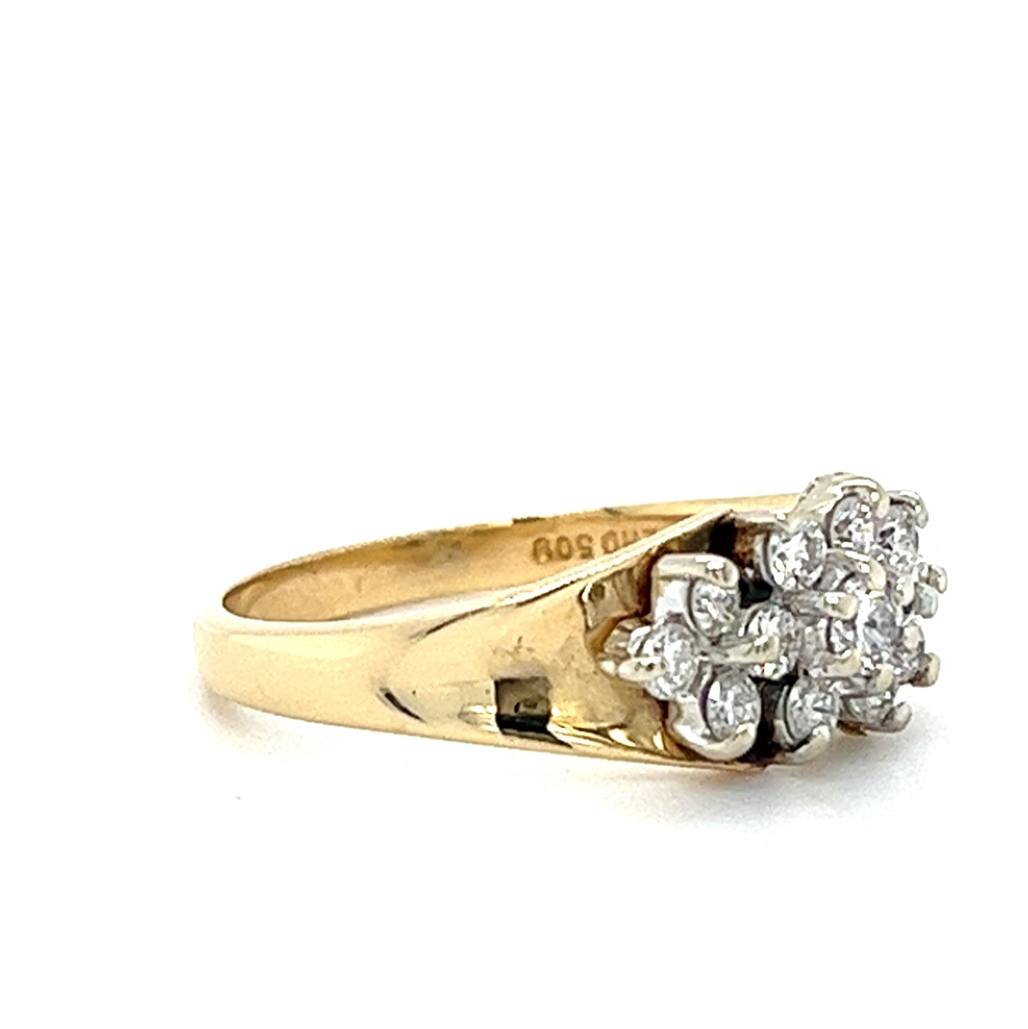 14KT YELLOW GOLD FANCY LADIES DIAMOND RING