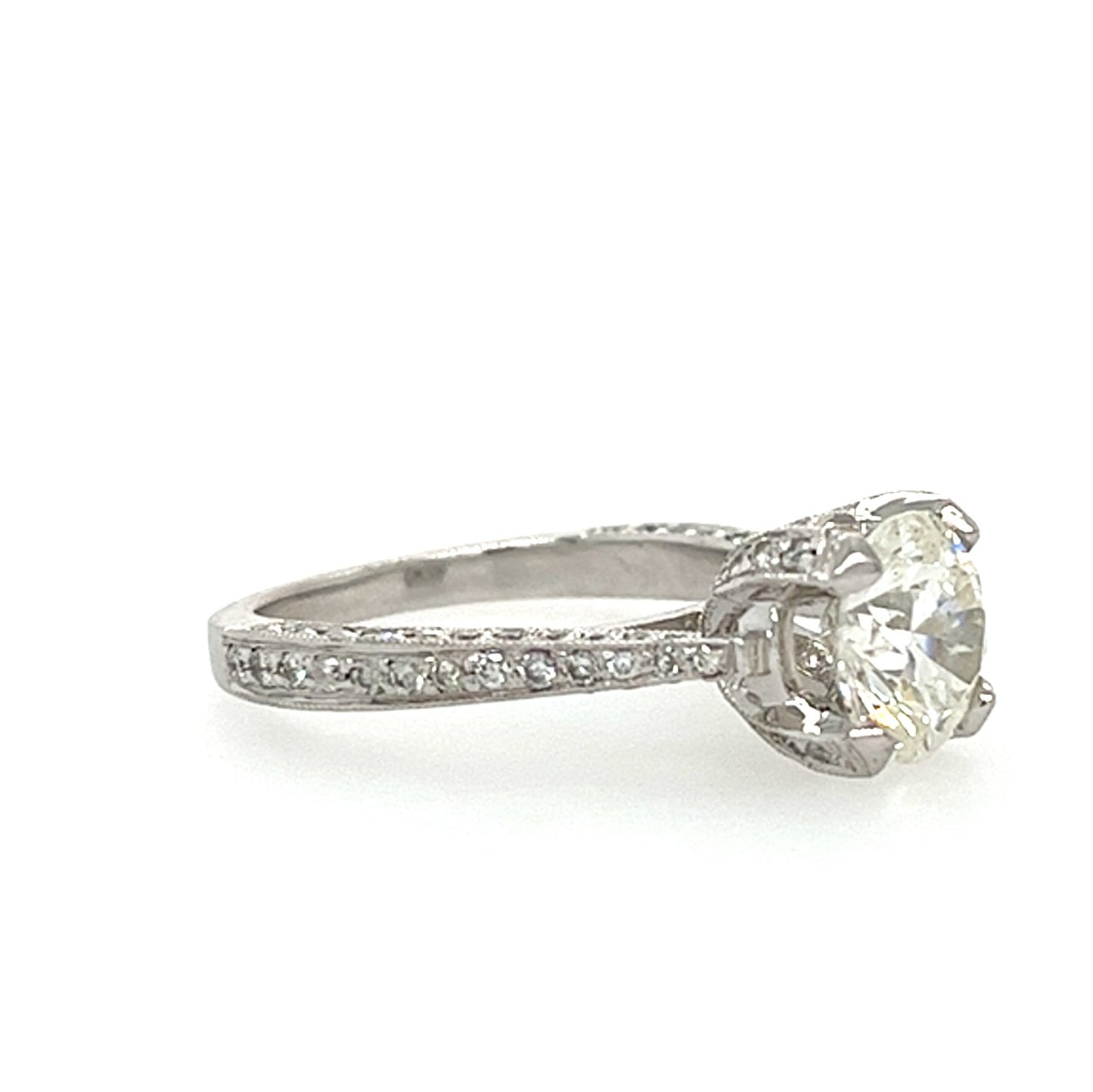 18 KT WHITE GOLD GORGEOUS ROUND DIAMOND RING - 3.39 CT