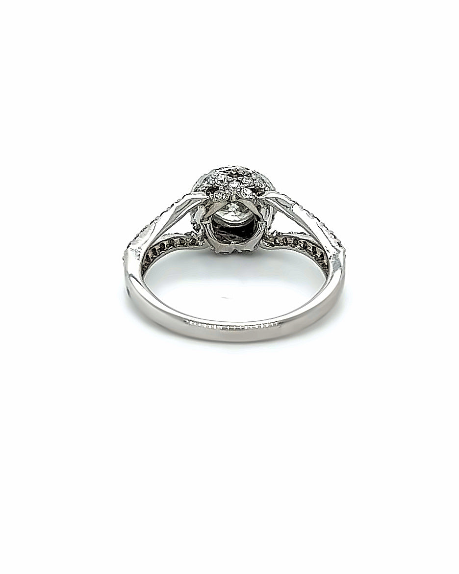 14KT WHITE GOLD FANCY DIAMOND ENGAGEMENT RING