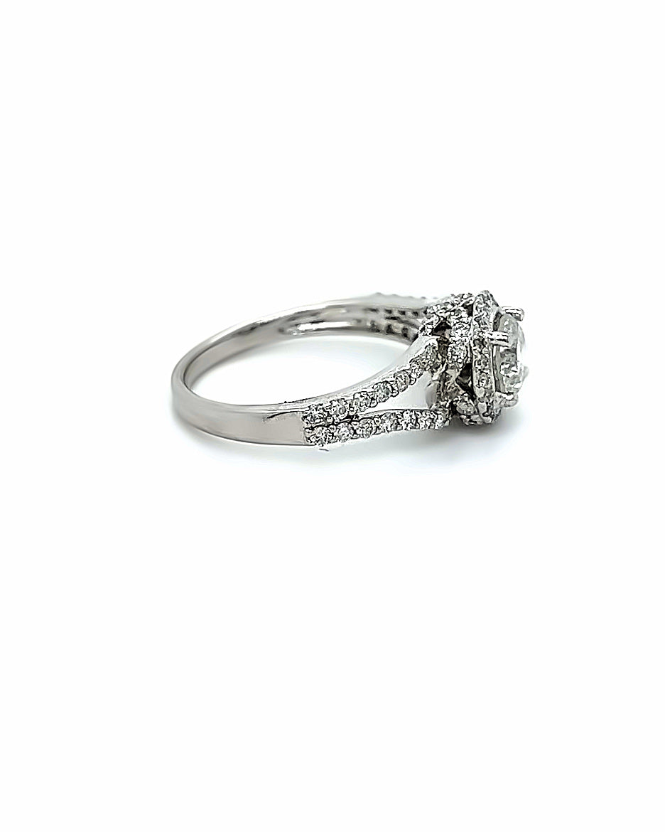 14KT WHITE GOLD FANCY DIAMOND ENGAGEMENT RING