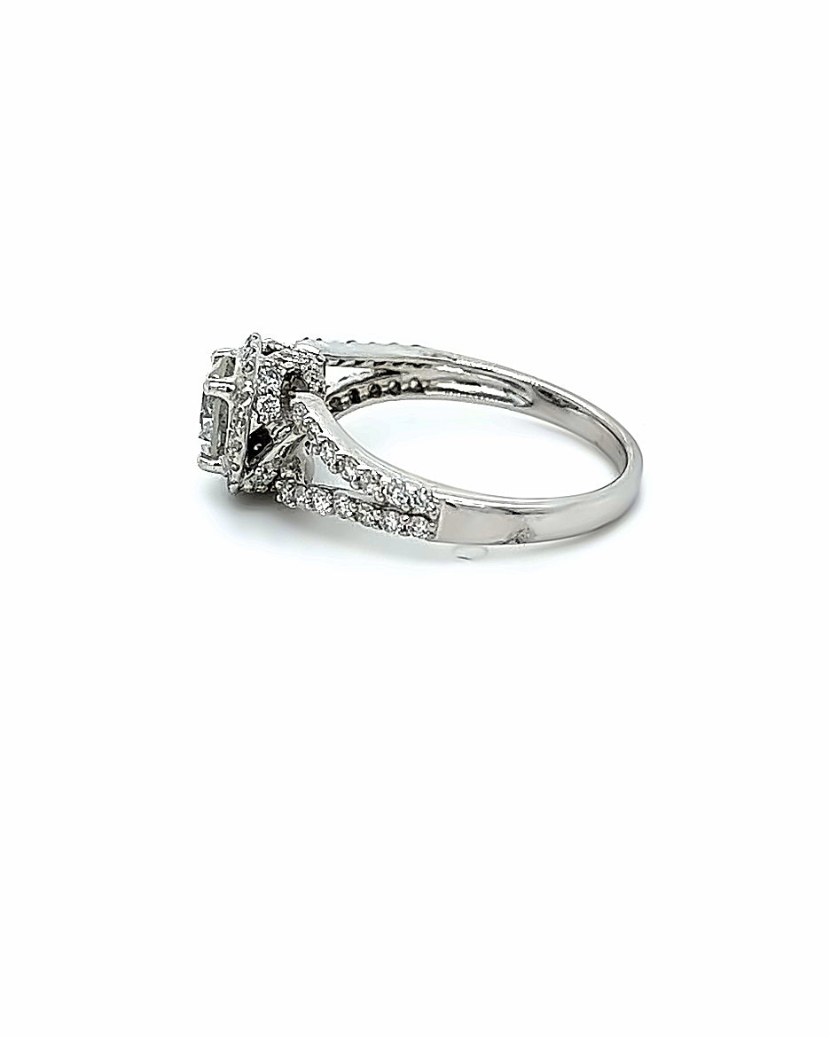 14KT WHITE GOLD FANCY DIAMOND ENGAGEMENT RING