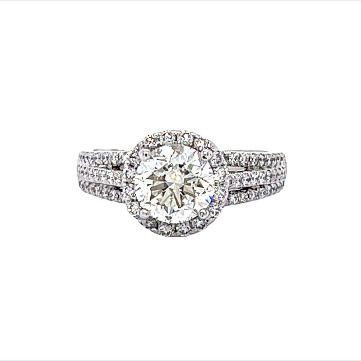 14KT WHITE GOLD ROUND BRILLIANT ENGAGEMENT RING