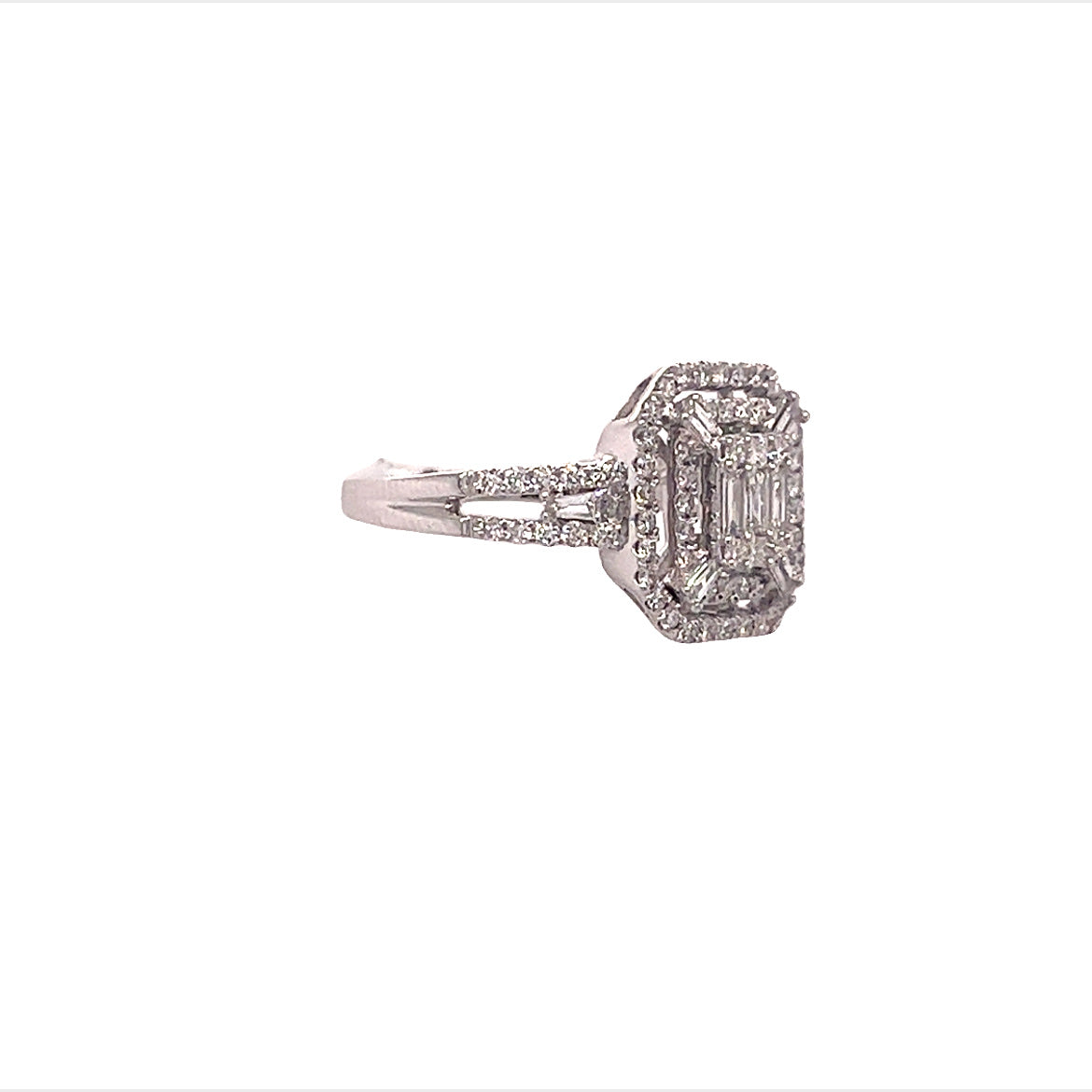 14KT WHITE GOLD FANCY DIAMOND RING