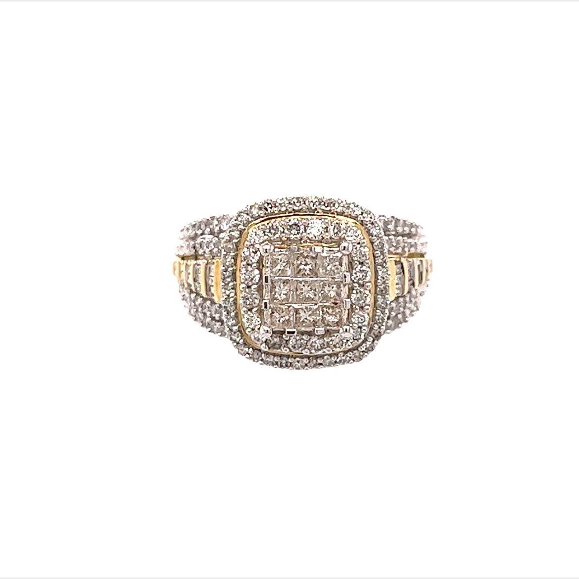 10KT YELLOW GOLD FANCY DIAMOND ENGAGEMENT RING
