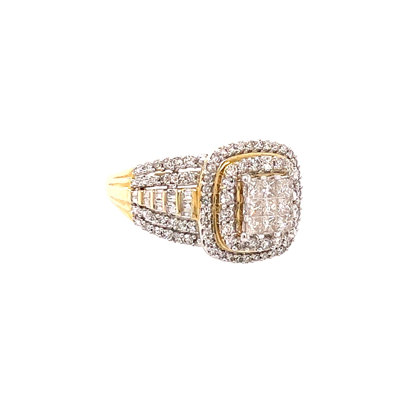 10KT YELLOW GOLD FANCY DIAMOND ENGAGEMENT RING