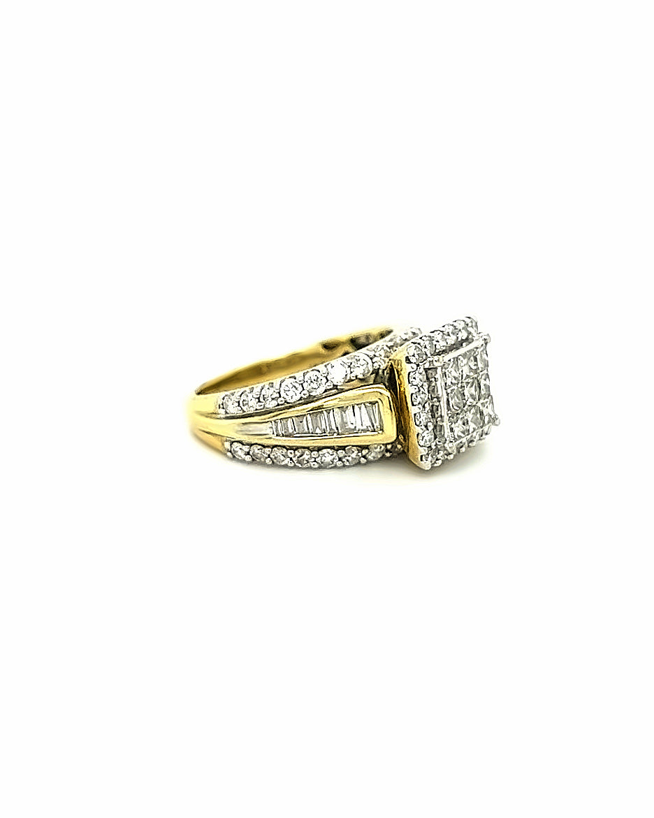 10KT TWO TONE GOLD DIAMOND ENGAGEMENT RING