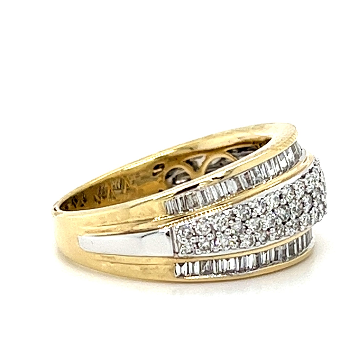 10KT TWO TONE GOLD DIAMOND WEDDING BAND