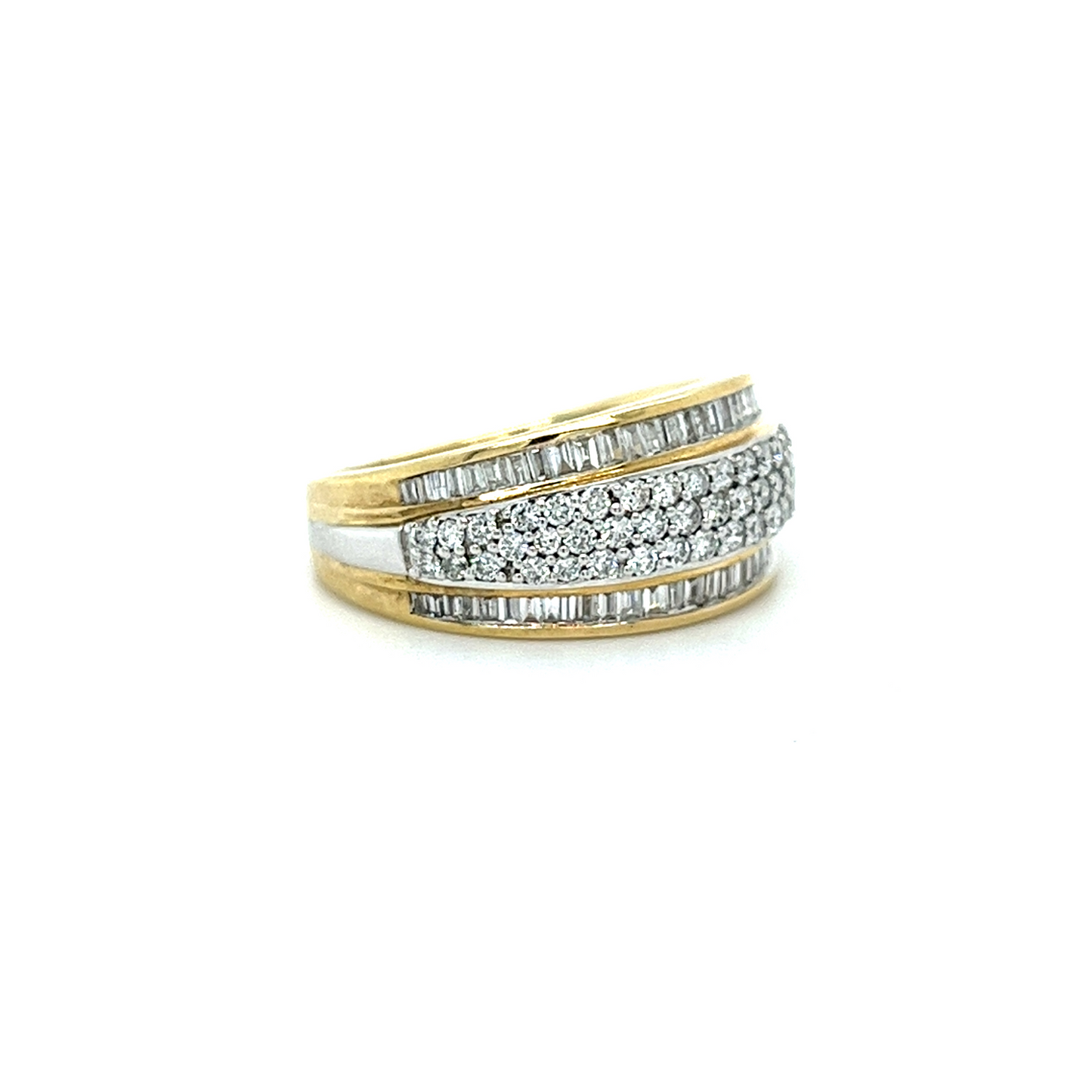 10KT TWO TONE GOLD DIAMOND WEDDING BAND