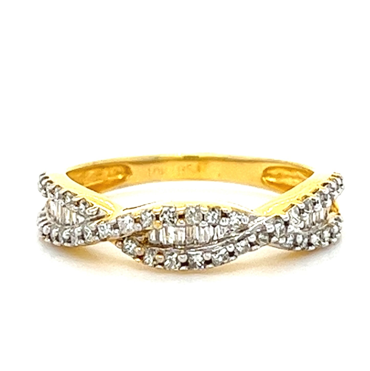 10KT YELLOW GOLD FANCY DIAMOND WEDDING BAND