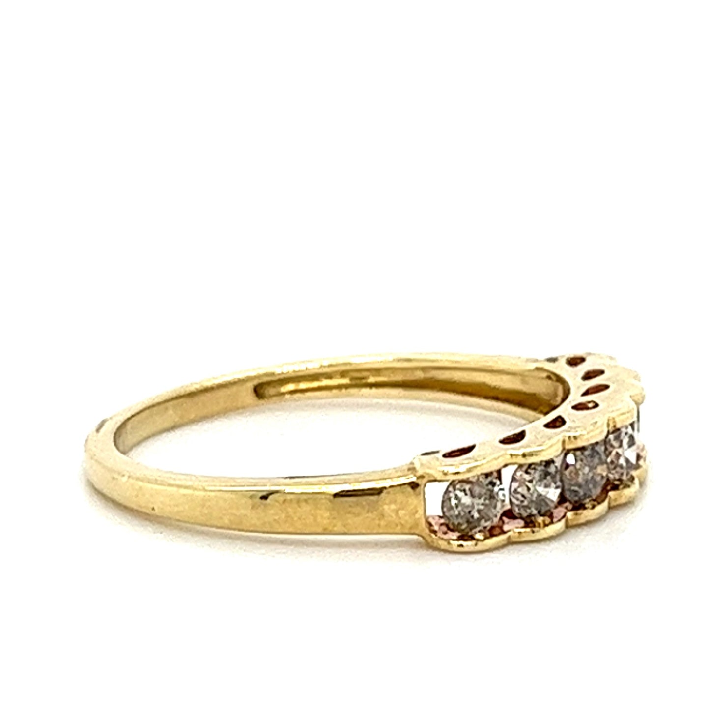 10KT YELLOW GOLD FANCY CHANNEL SETTING WEDDING BAND
