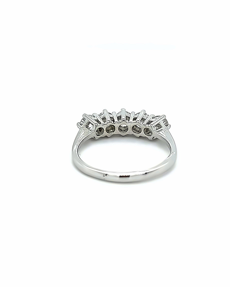 14KT WHITE GOLD ROUND BRILLIANT DIAMOND WEDDING BAND