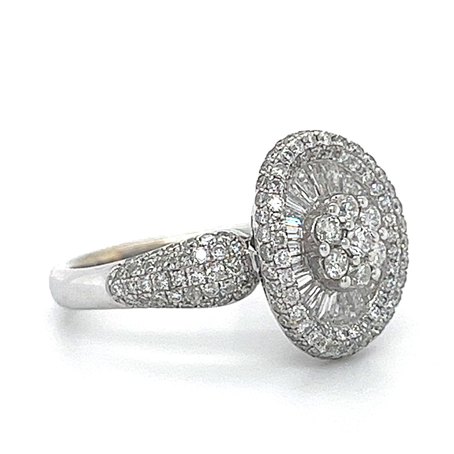 18KT WHITE GOLD FANCY DIAMOND ENGAGEMENT RING