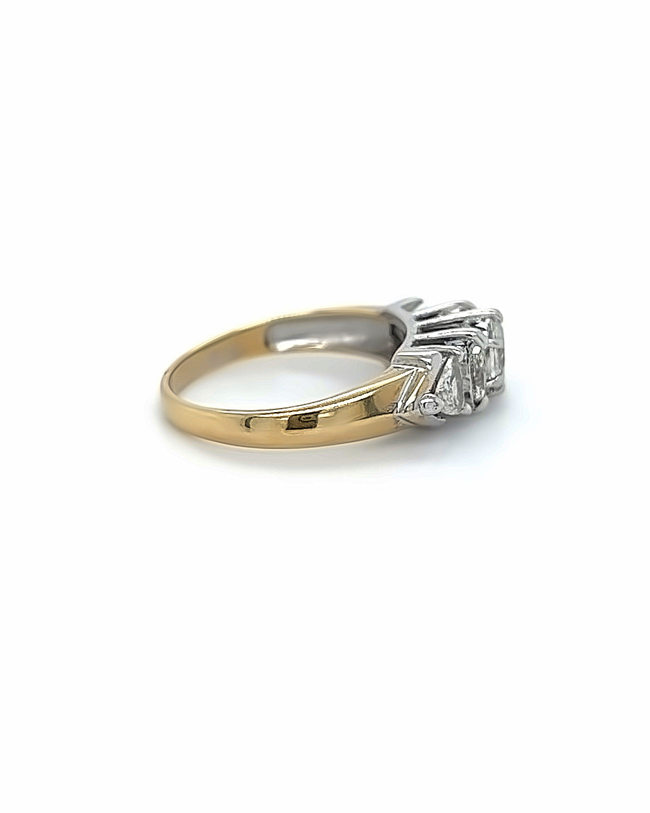 14KT TWO TONE GOLD BRILLIANT DIAMOND BAND