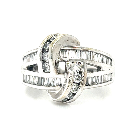 14KT WHITE GOLD FANCY LADIES DIAMOND BAND