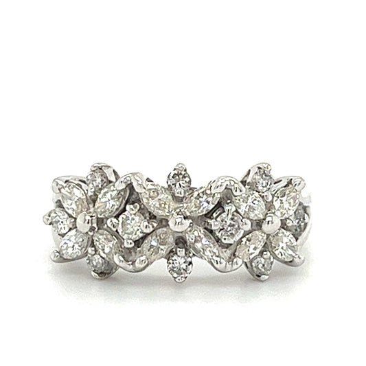 14KT WHITE GOLD WITH DIAMONDS LADIES BAND