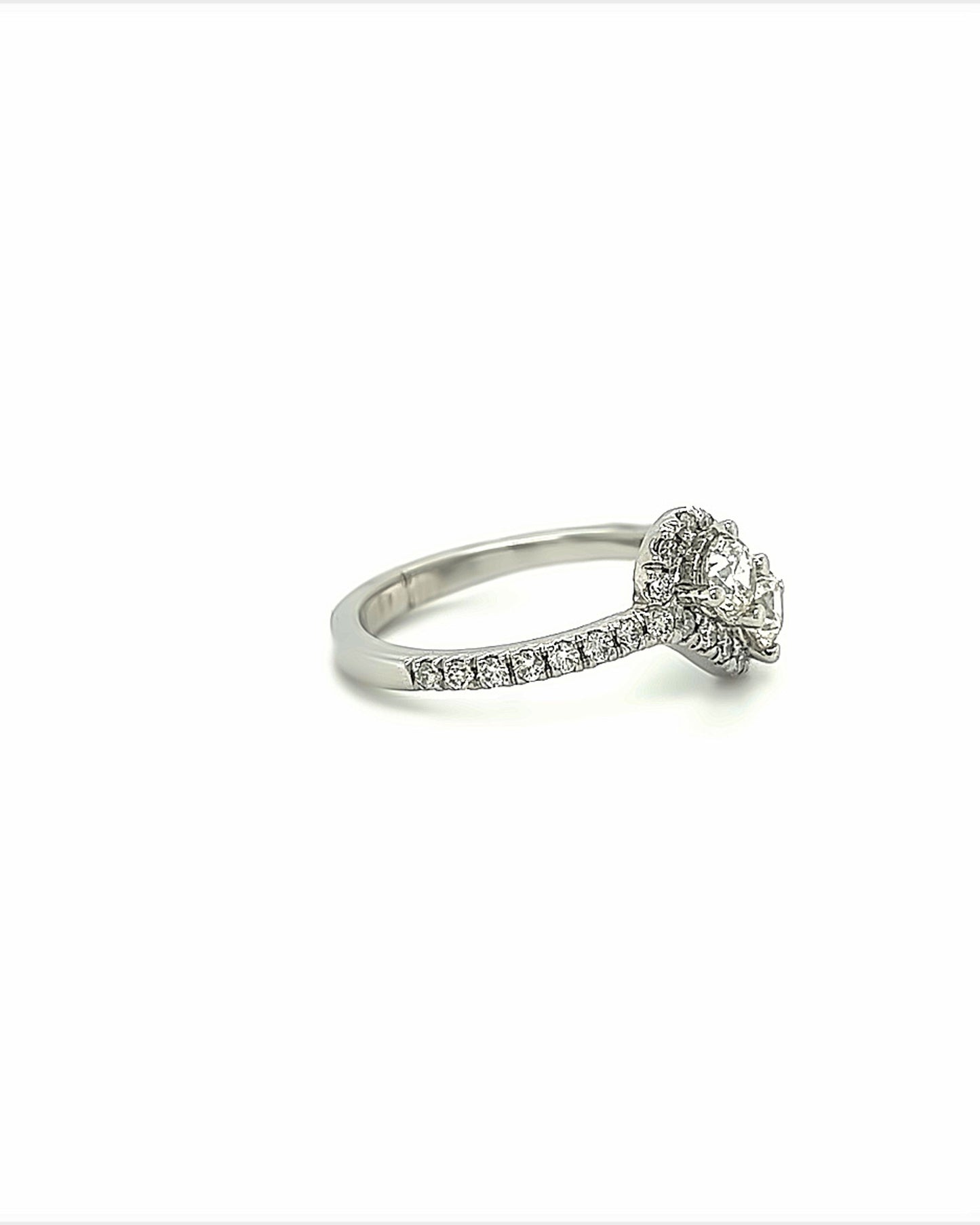 14KT WHITE GOLD FANCY DIAMOND ENGAGEMENT RING