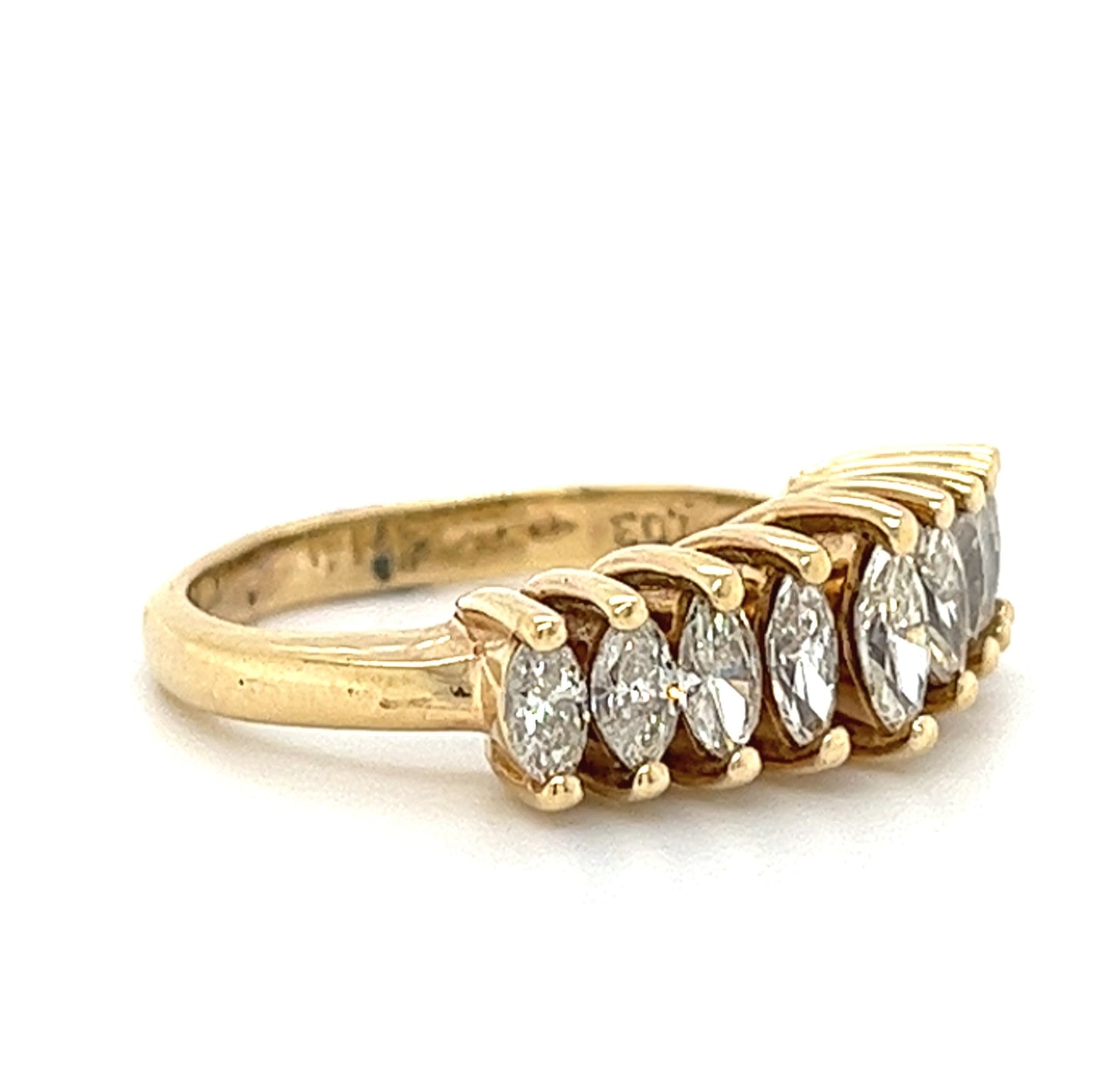 14KT YELLOW GOLD FANCY LADIES DIAMOND BAND