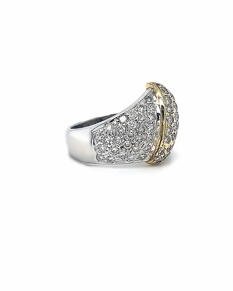 14KT TWO TONE GOLD FANCY LADIES DIAMOND BAND