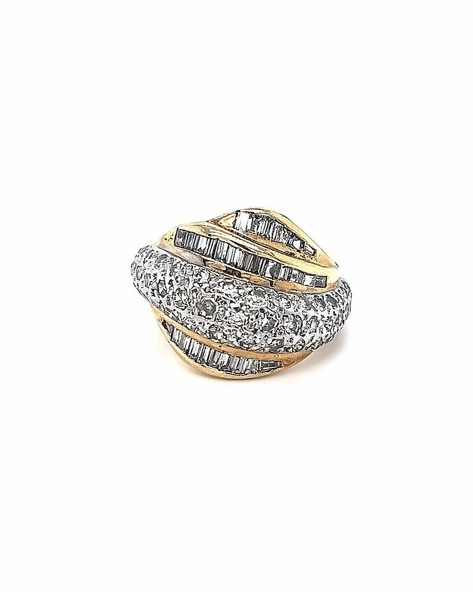14KT YELLOW GOLD FANCY DIAMOND LADIES BAND