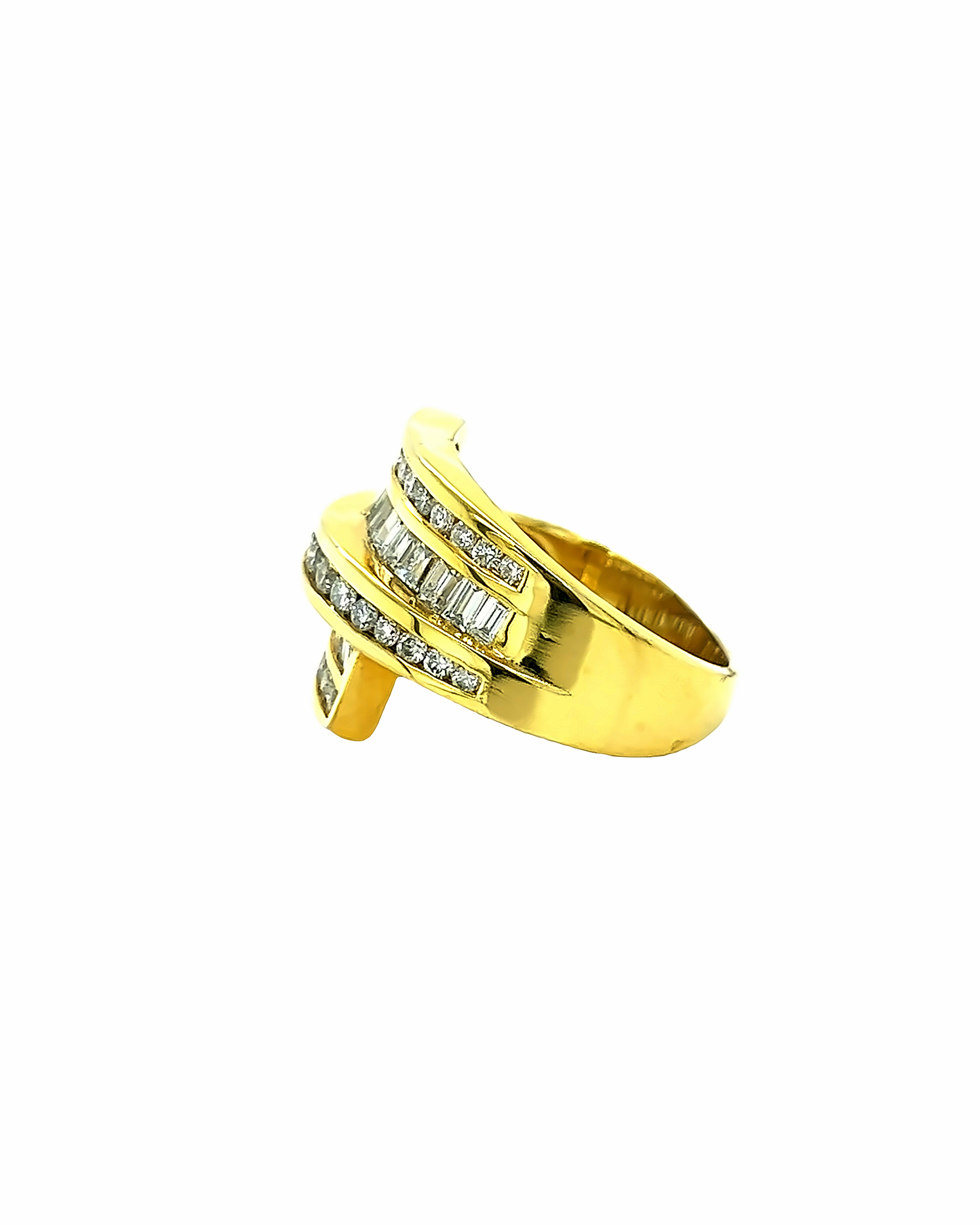 14KT YELLOW GOLD FANCY DIAMOND LADIES BAND