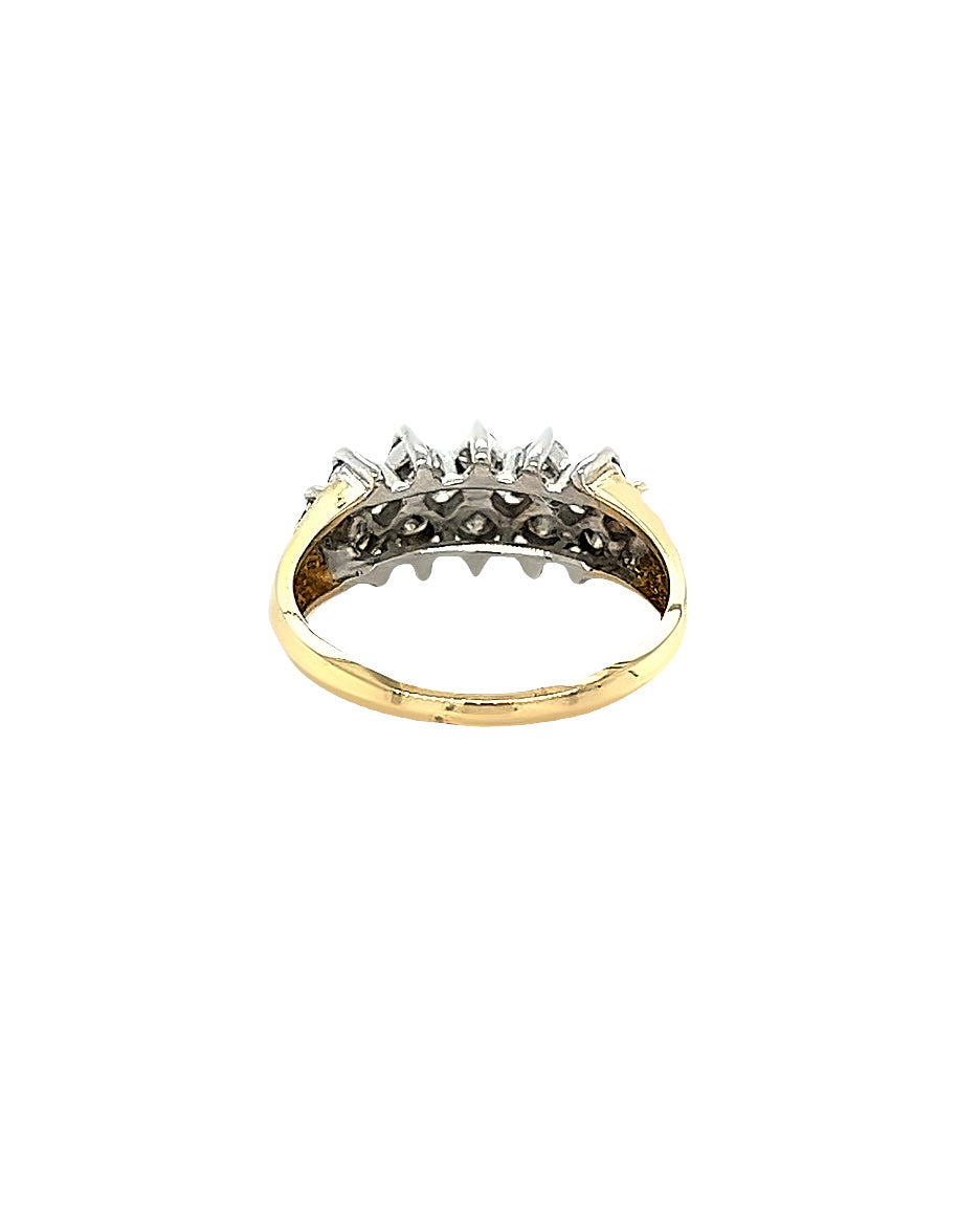14KT YELLOW GOLD WITH ROUND BRILLIANT DIAMOND LADIES RING