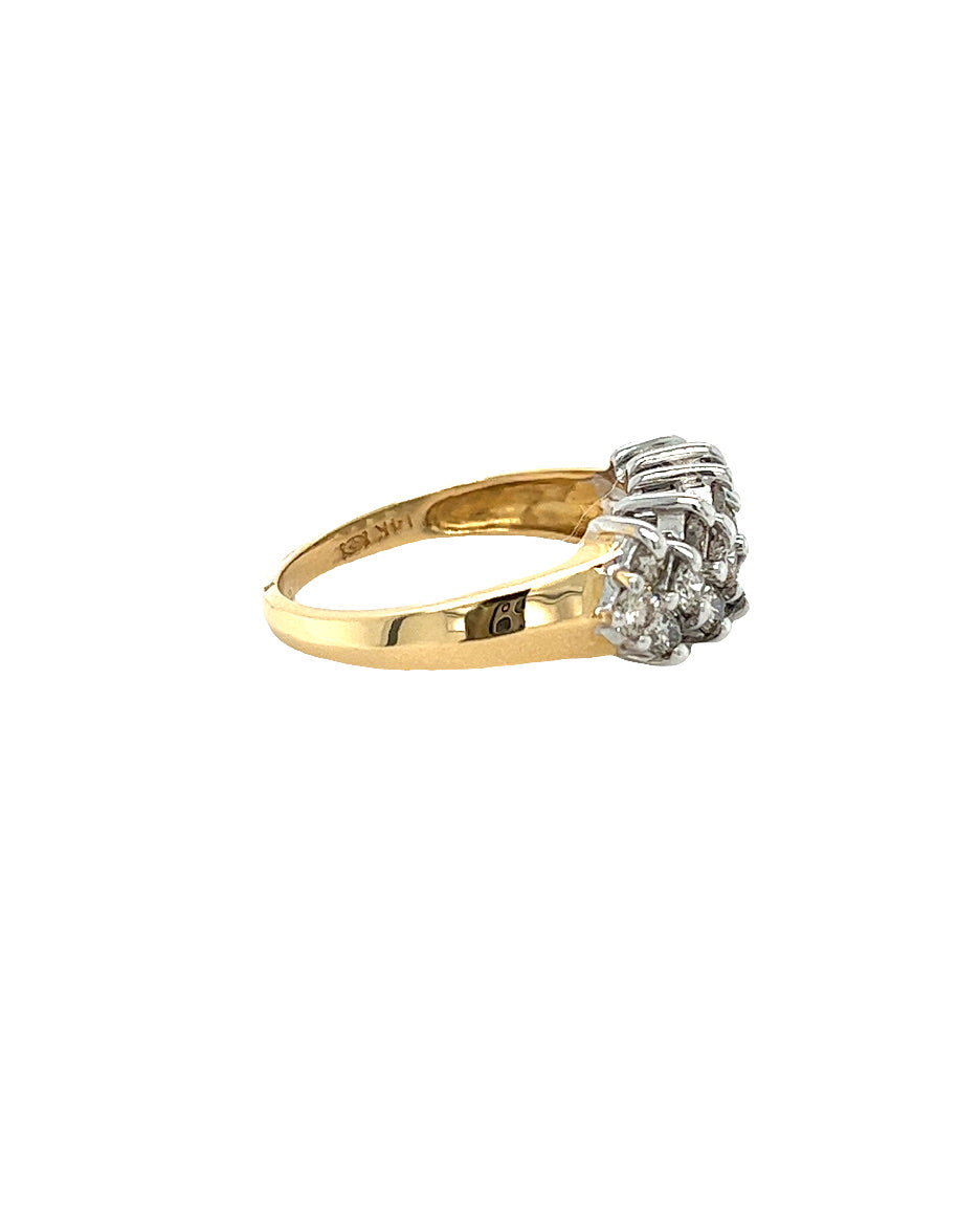 14KT YELLOW GOLD WITH ROUND BRILLIANT DIAMOND LADIES RING