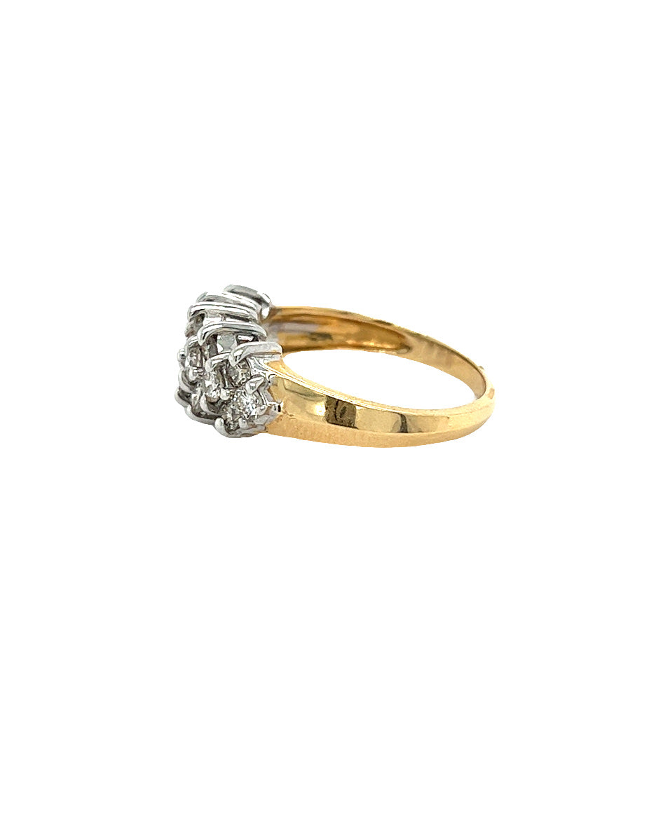14KT YELLOW GOLD WITH ROUND BRILLIANT DIAMOND LADIES RING