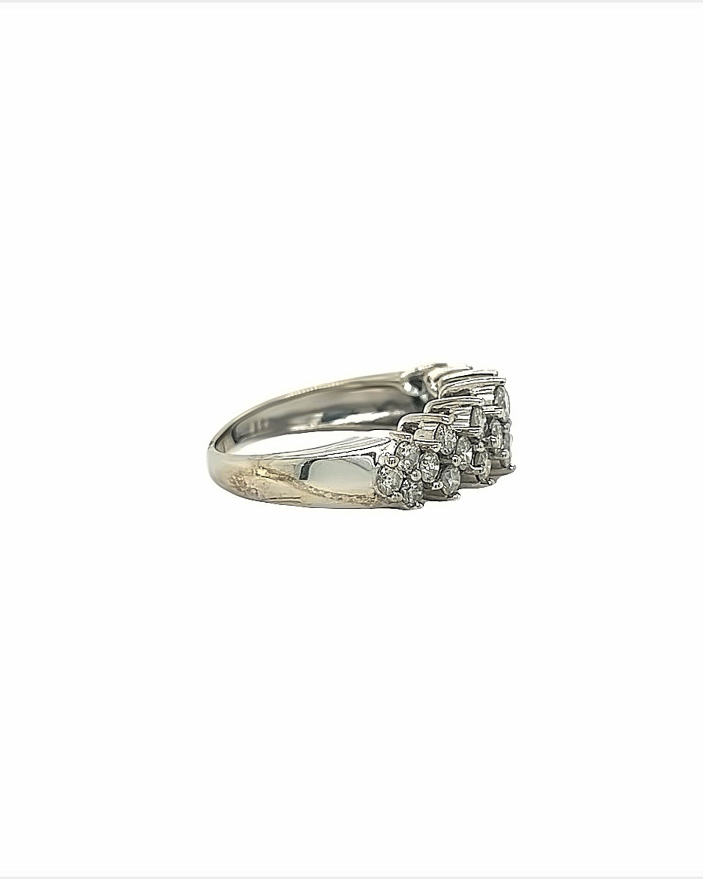 14KT WHITE GOLD ROUND BRILLIANT DIAMOND LADIES RING