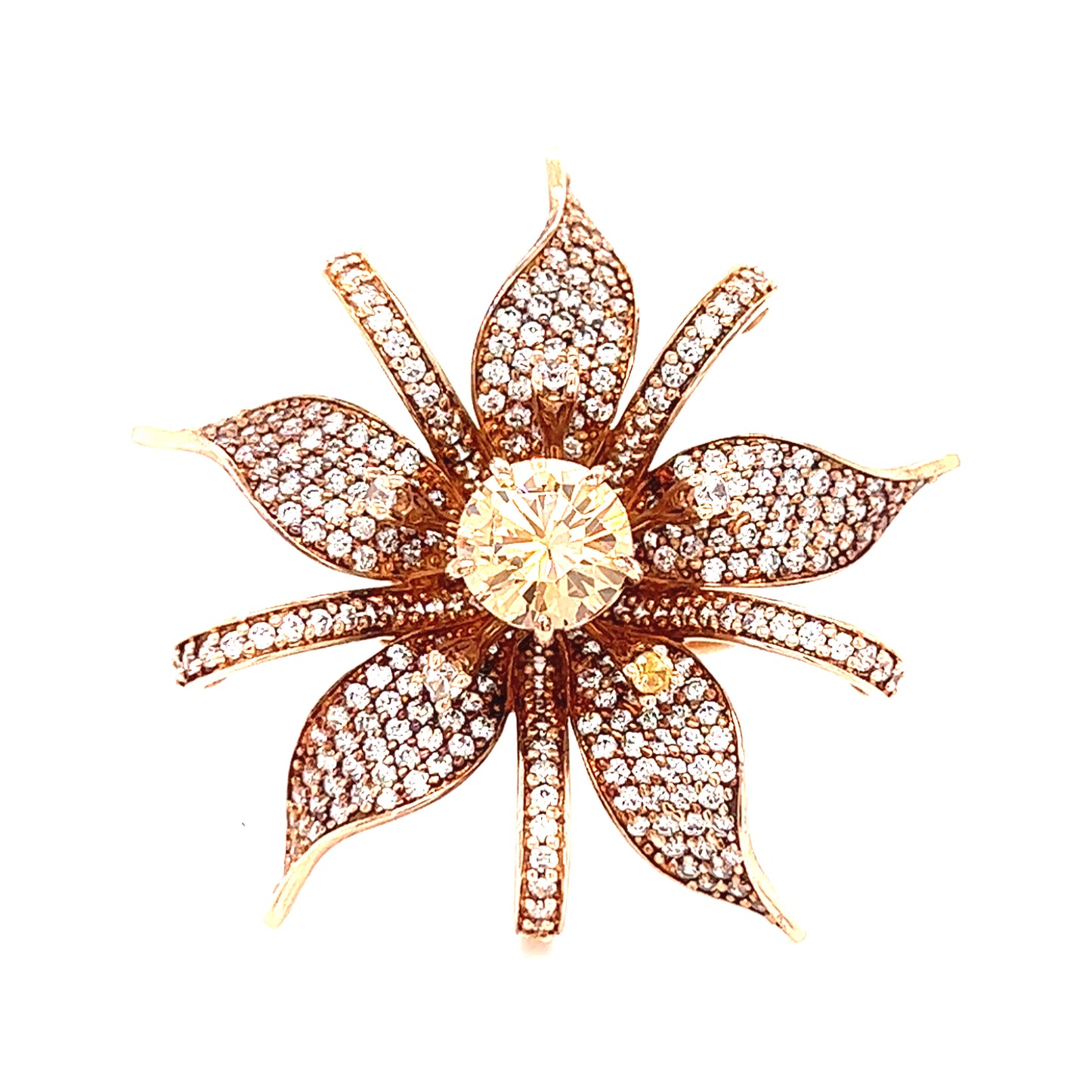 14KT ROSE GOLD FASHION FLOWER LADIES RING