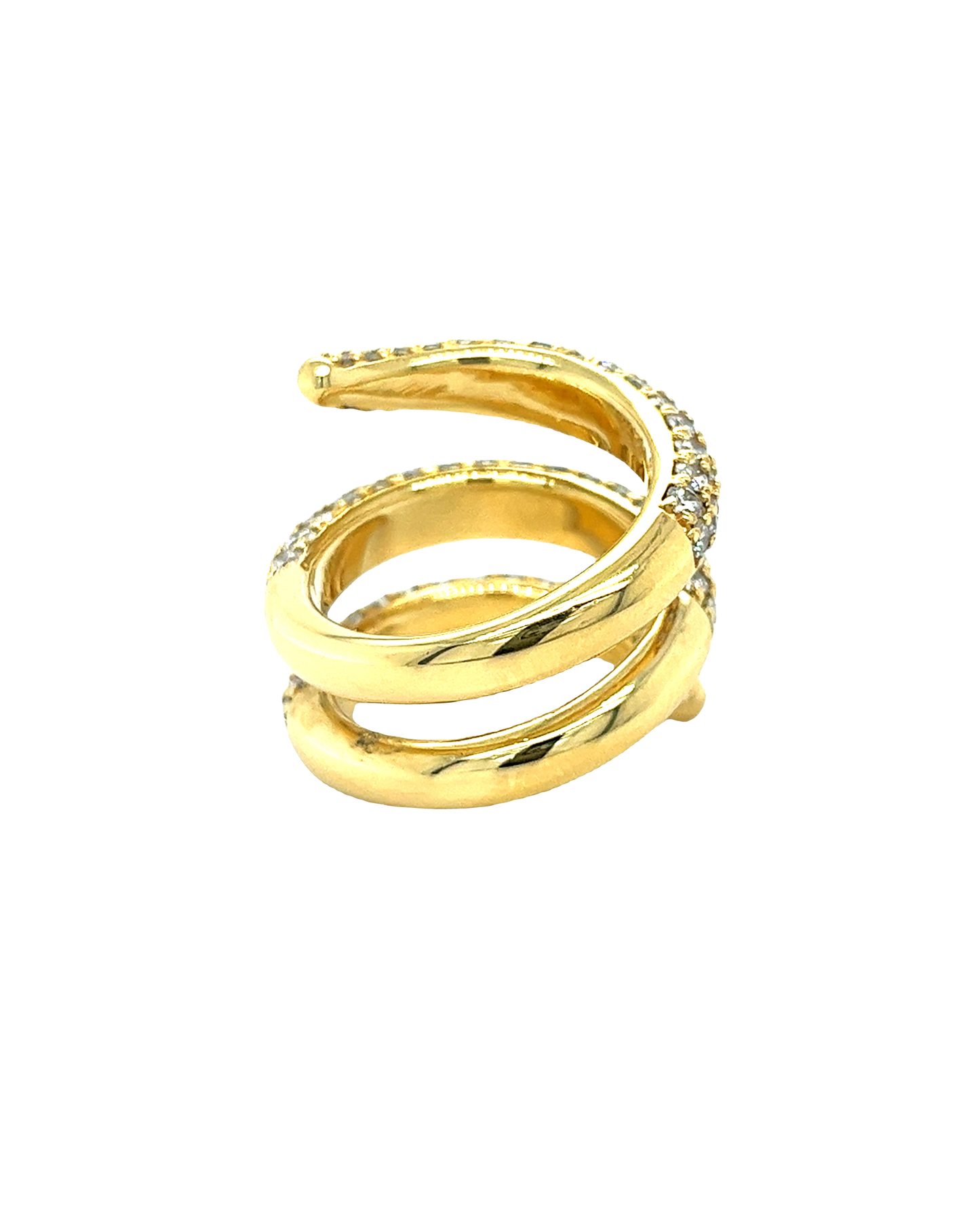 18KT YELLOW GOLD COIL RING