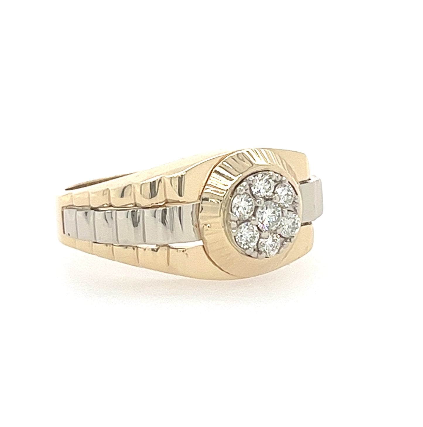 14KT YELLOW GOLD MEN'S DIAMOND BAND