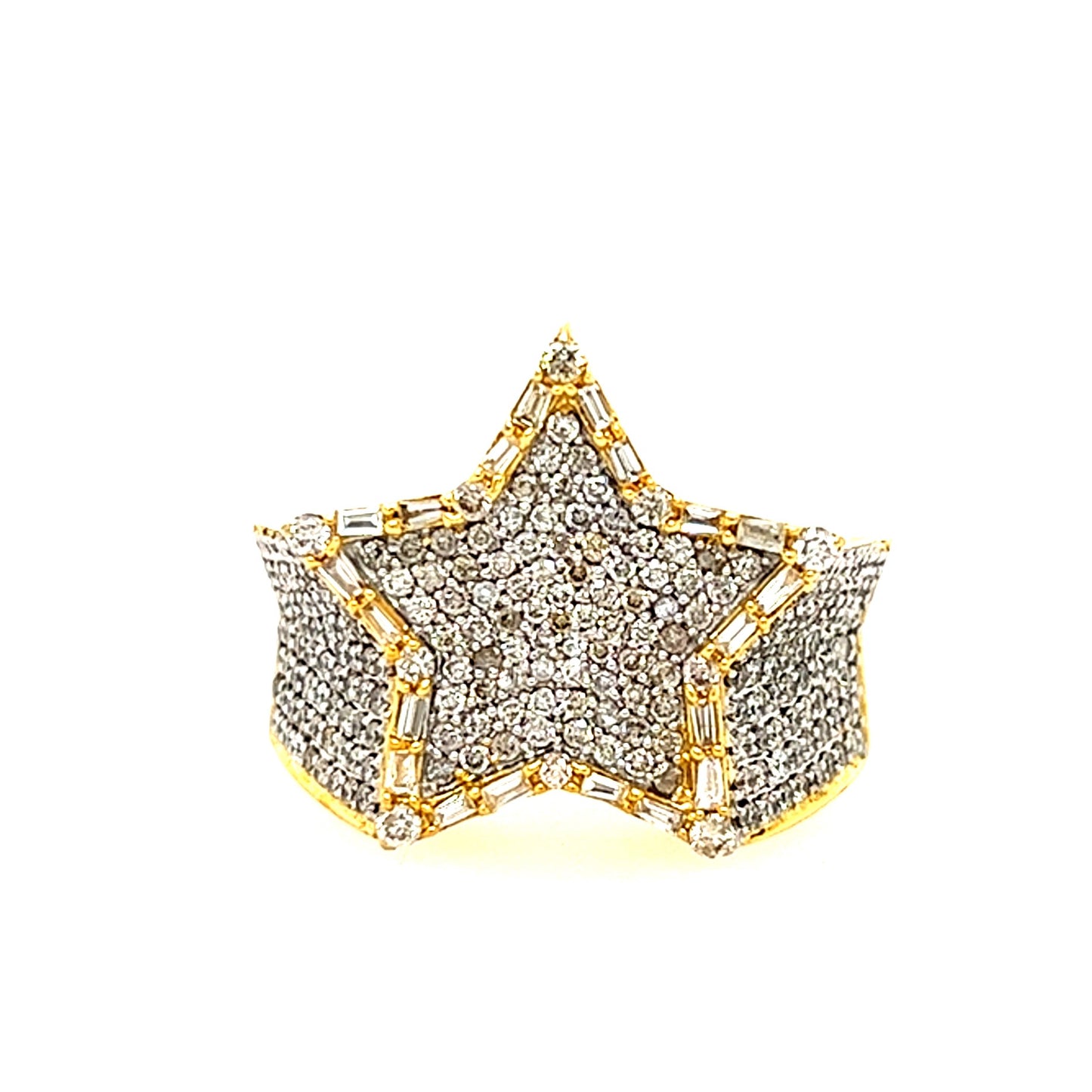 10KT YELLOW GOLD FANCY MENS DIAMOND RING CUSTOMMADE