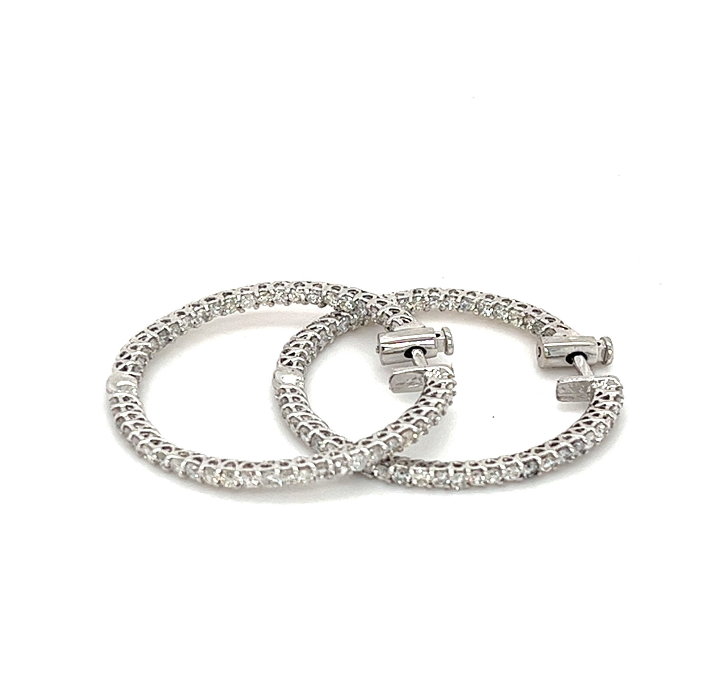 14KT WHITE GOLD DIAMOND HOOPS