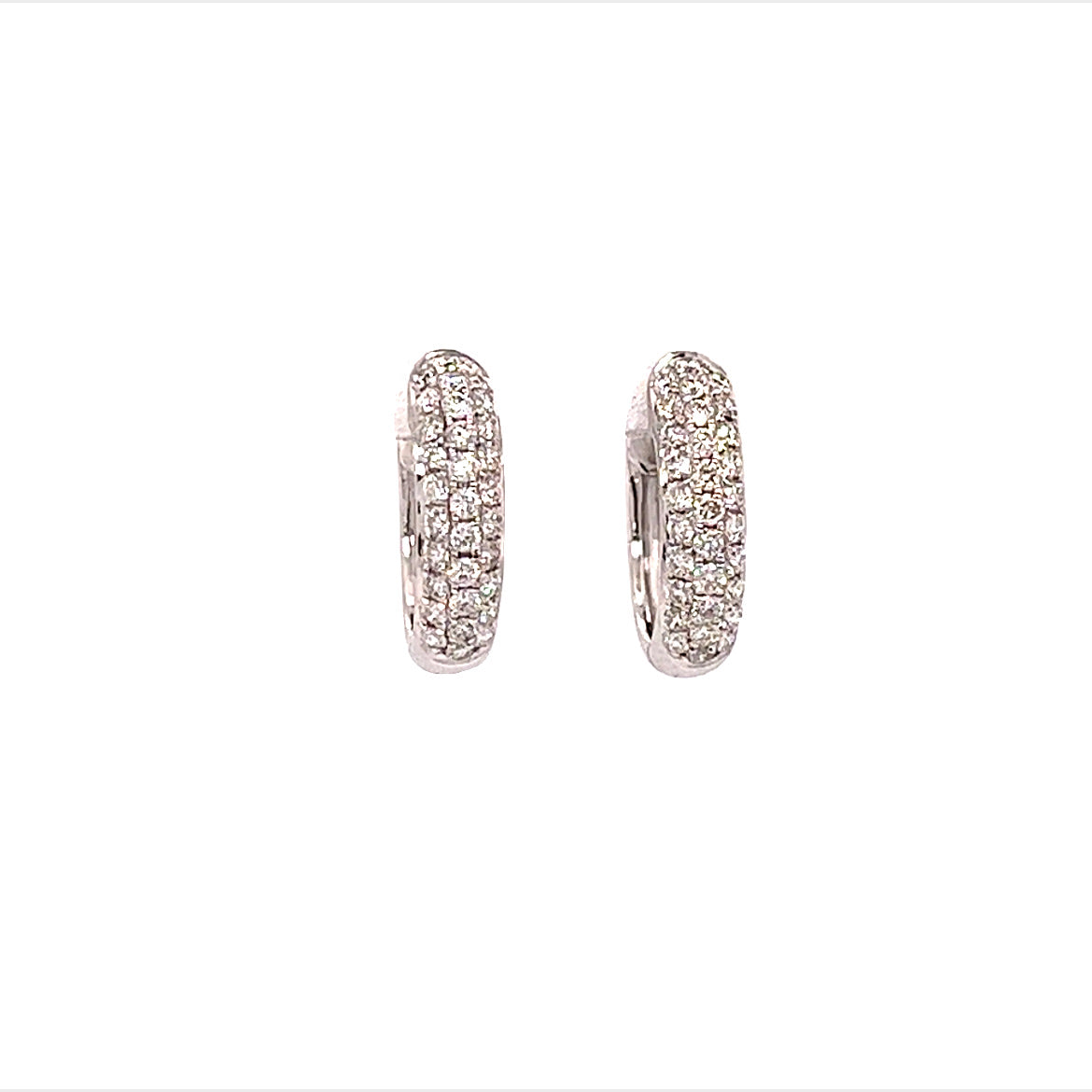18KT WHITE GOLD DIAMOND HOOPS ROUND SHAPE
